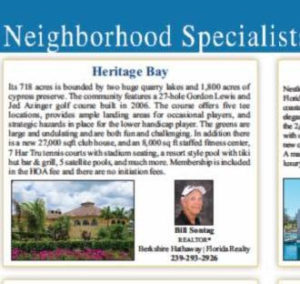 Top Sales agent in Heritage Bay, Bill Sontag, Heritage Bay Golf and Country Club, Heritage Bay Realtor, Real estate Agent